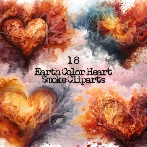 Earth Color Heart Smoke Cliparts, PNG Heart Smoke , Bright Smoke Cilparts, Heart Smoke Cliparts, Rainbow Smoke Cliparts, Cute Color Smokes