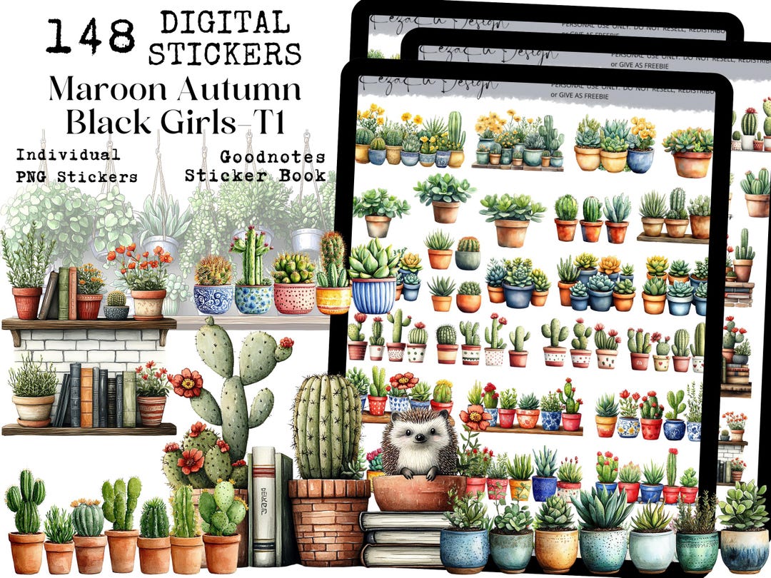 Succulent Goodnotes, Cactus Digital Stickers, Goodnotes Stickers ...