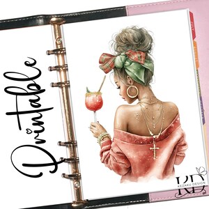 Boss Girl Planner Divider Printable, Fashion Planner Dashboard, Cocktail Planner Insert, Chic Aesthetic Planner, PDF Digital PRINTABLE
