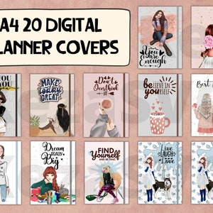 Digital Planner Covers, Goodnotes Covers, Digital Notebook Covers, Digital Journal Cover, Digital Happy Planner Cover, Digital Book Covers