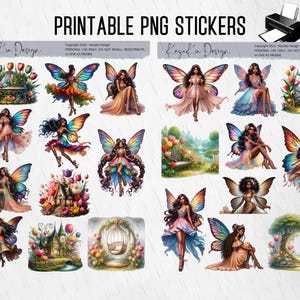 Fairy Flying Sticker PRINTABLE Black Fairy Stickers-t2, Black Fairy Sticker Sheets ...