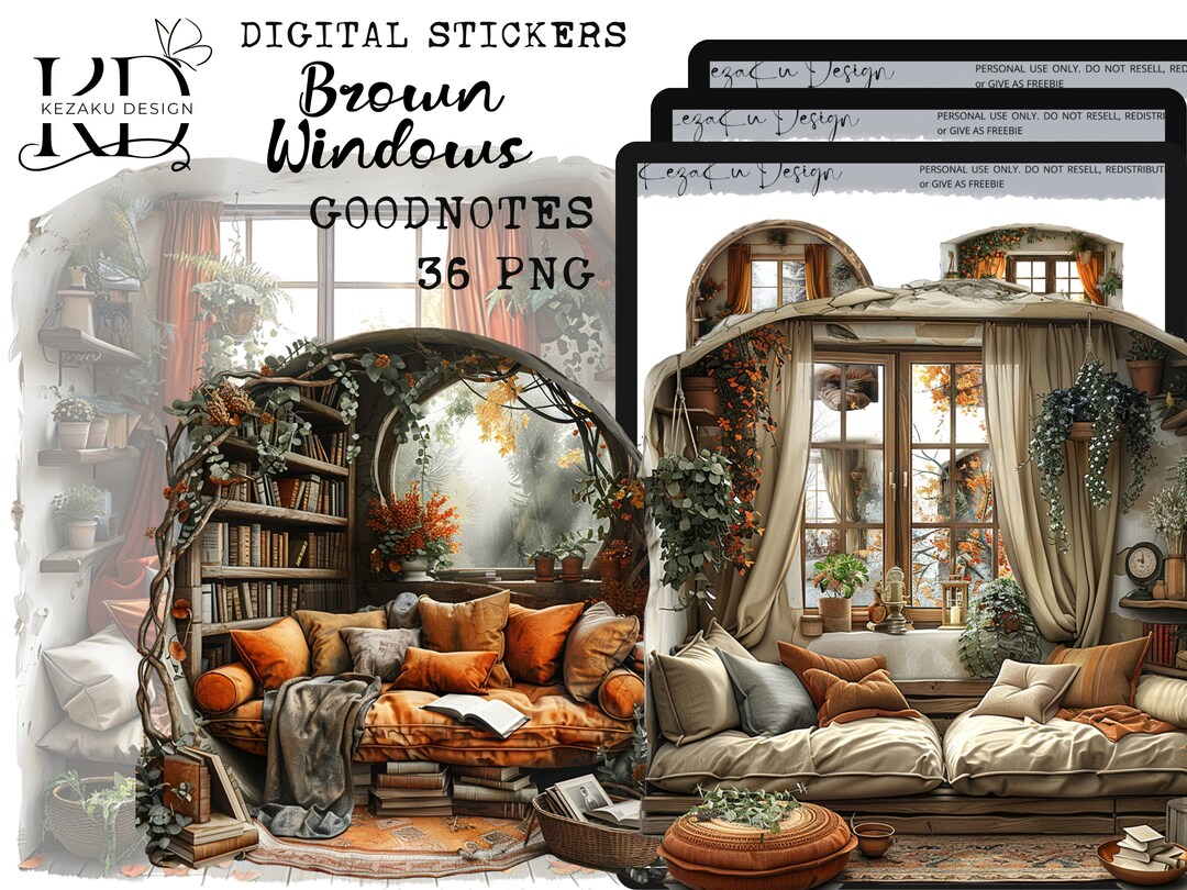 Sofa Sticker Digital Brown Window Stickers, Brown Sofa Stickers, Furniture Sofa ...