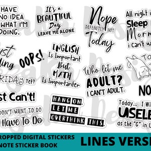 DIGITALE Lustige Spruch Sticker, Lustige Zitate Digitale Planer Sticker, Goodnotes Sticker, Lustige Spruch Sticker, Digitale Planer Sticker