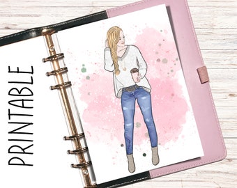 Girl Planner Dashboard, Printable Planner Dashboards, Girl Dashboard, A5 planner, Planner, Girl Dashboard Planner, Pocket Planner, Dashboard