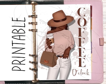 Coffee O'clock Planner Dashboard, Printable Dashboards, Coffee Girl Dashboard, A5 planner, Dashboard Planner, Pocket Planner, Coffee Girl