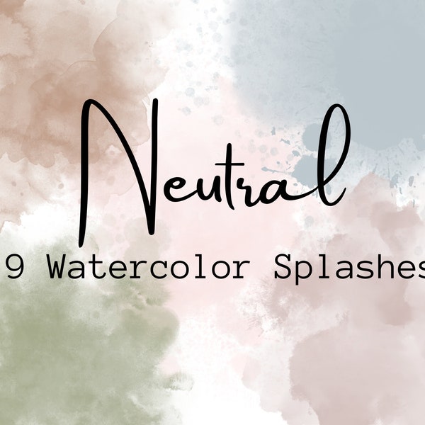 19 Aquarell Clipart Elements, Aquarell Spritzer Clipart, Farbe Splatter, Aquarell Clipart, Aquarell Png, Herbst Clipart, Neutral PNG