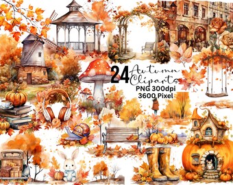 Clipart autunnali, clipart autunnali ad acquerello, clipart autunnali, PNG autunnali, clipart autunnali, clipart autunnali, sublimazione autunnale
