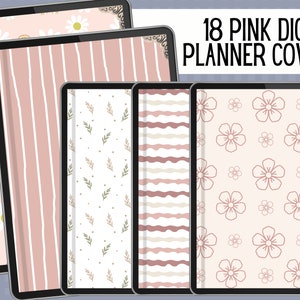 Pink Digital Planner Covers, Goodnotes Covers, Digital Notebook Covers, Digital Journal Cover, Digital Planner Cover, Digital Book Covers