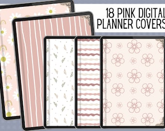 Pink Digital Planner Covers, Goodnotes Covers, Digital Notebook Covers, Digital Journal Cover, Digital Planner Cover, Digital Book Covers