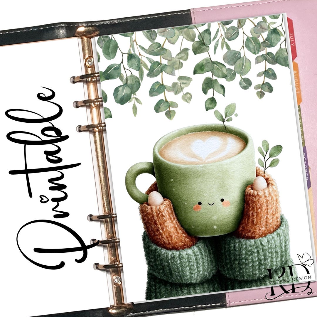 Cozy Coffee Planner Divider Printable, Cute Coffee Planner Dashboard ...