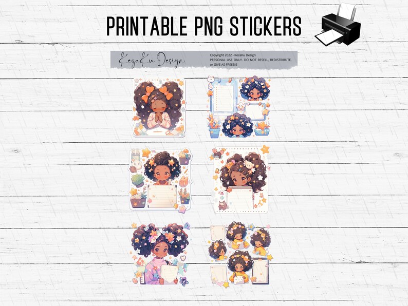 Black Girl Notes Stickers, Black Girl Sticker, Favorite Notes Stickers ...