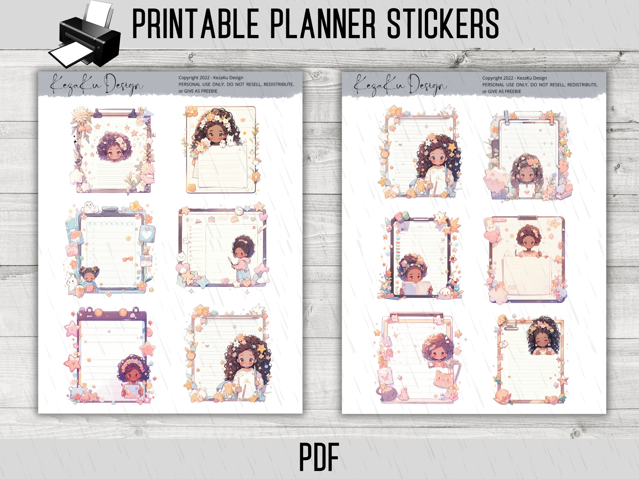 Black Girl Notes Stickers, Black Girl Sticker, Favorite Notes Stickers ...