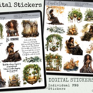 Black Queen Digital Stickers, Black Girl Magic Digital Stickers, Afro Girl Digital Stickers, Black Girl Stickers, Goodnotes Digital Stickers