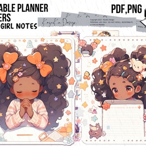 Adesivos de notas de menina negra, adesivo de menina negra, adesivos de notas favoritas, adesivos de notas fofas, adesivos de papel de carta, notas de menina negra PNG