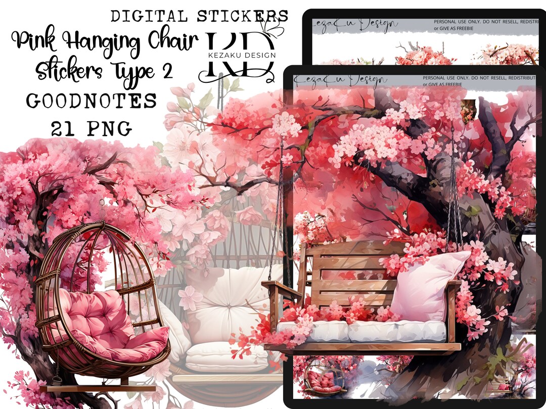 DIGITAL Pink Hanging Chair Stickers T2, Pink Hanging Chair Stickers