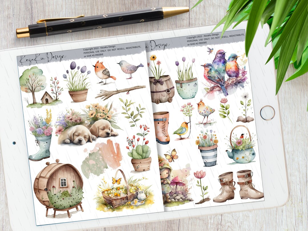 Spring Goodnotes, iPad Pro Floral, Spring Stickers, Goodnotes Stickers