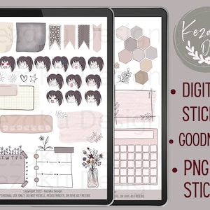 Digital Planner Stickers, Goodnotes Stickers, PNG Stickers, Instant Download Stickers, Cute Stickers, Cute Digital Stickers, Cartoon Sticker