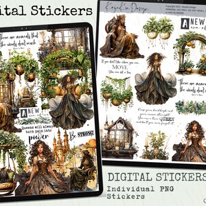 Black Queen Digital Stickers, Black Girl Magic Digital Stickers, Afro Girl Digital Stickers, Black Girl Stickers, Goodnotes Digital Stickers