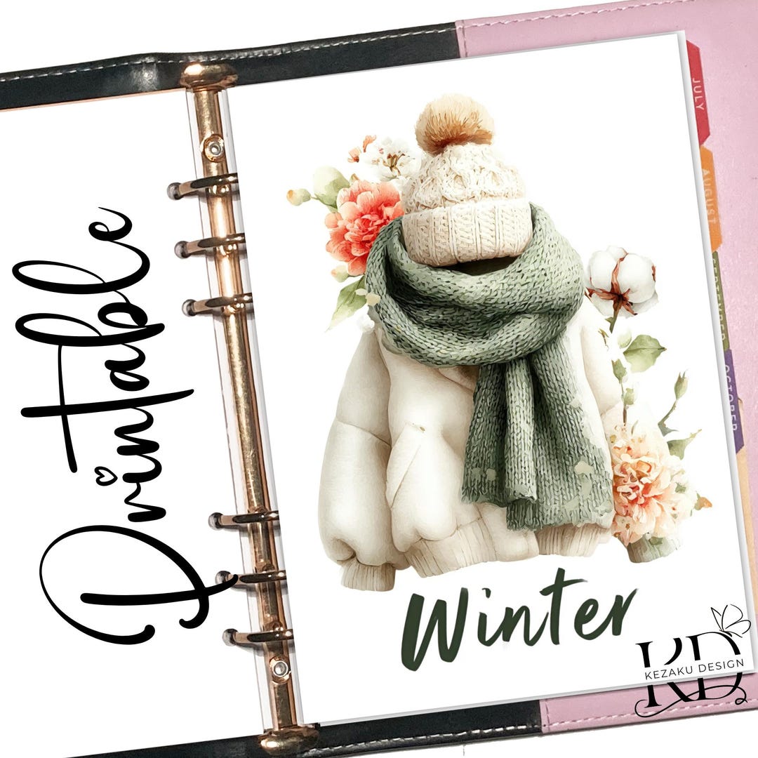 Winter Planner Divider Printable, Cozy Winter Planner Dashboard ...