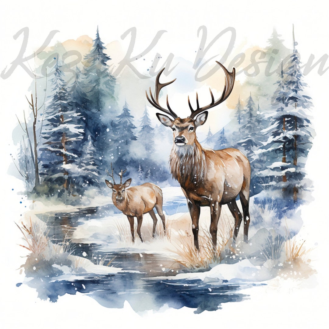 Christmas Reindeer Clipart 10 High Quality Jpgs, Merry Christmas ...