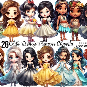 Watercolor Chibi Little Princess Clipart, Princess Clipart, Little Princess PNG, Watercolor Princess, Chibi Princess Clipart, Cute Chibi PNG