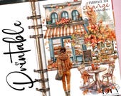 PDF Planner Dashboard, Printable Autumn Coffee Shop Planner Dashboards, A5 planner, Autumn Dashboard Planner, Pocket Planner, Fall Dashboard