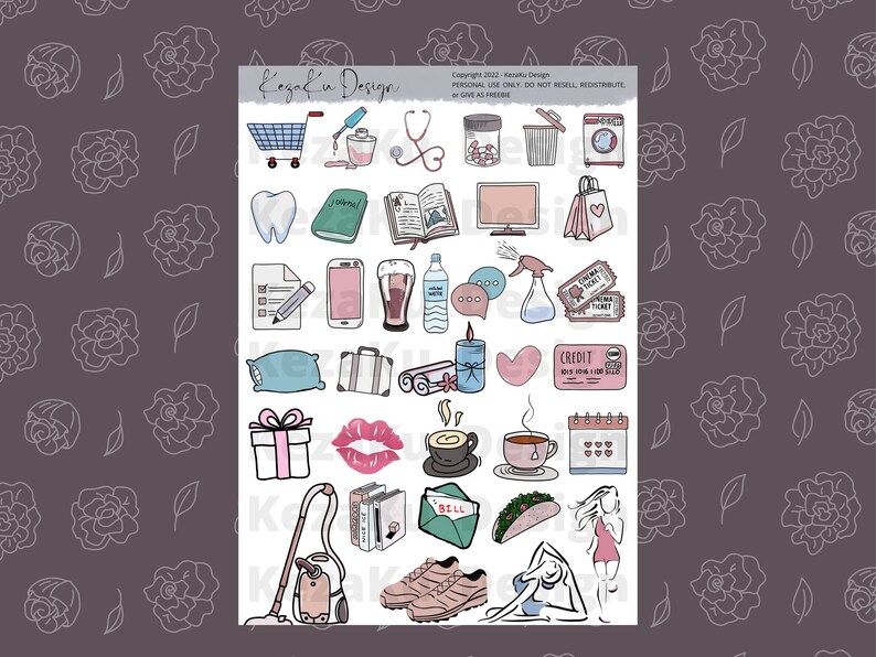 PRINTABLE Daily Activity Stickers Printable Daily Stickers - Etsy