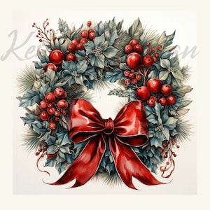 Christmas Wreath JPG, Christmas Clipart 12 High-Quality JPG, Christmas Wreath Exclusive, Wreath Clipart, Merry Christmas, Christmas JPG