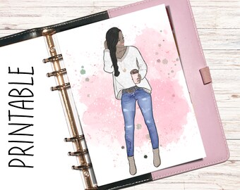 Girl Planner Dashboard, Printable Planner Dashboards, Girl Dashboard, A5 planner, Planner, Girl Dashboard Planner, Pocket Planner, Dashboard