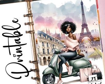 Travel Black Girl Planner Dashboard, PDF-Printable Dashboards, Motorstyle Black Girl Dashboard, A5 Planner, Dashboard Planner,Pocket Planner