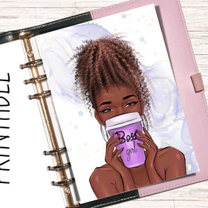 Coffee Girl Planner Dashboard, Printable Planner Dashboards, Girl Dashboard, A5 planner, Planner, Dashboard Planner, Pocket Planner, Coffee
