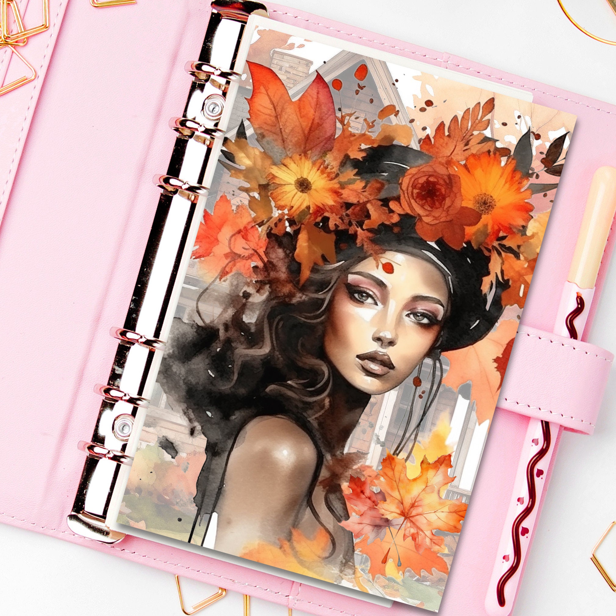 PRINTABLE Planner Dashboards, Autumn Black Girl Dashboard Planner, Girl ...