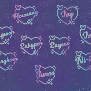 Enhypen Cute Heart Bias Vinyl Decal Sticker for your Light Stick, Car, and Laptop