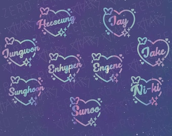 Cute Heart Bias Vinyl Decal Sticker for your Light Stick, Car, and Laptop (Enhypen)