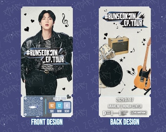 BTS Runseokjin EP Tour Personalized Ticket, Bts Jin, Jin US Tour