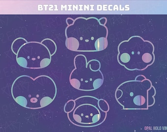 Minini Character Vinyl Decal Sticker for Light Stick, Car, and Laptop (BT21)