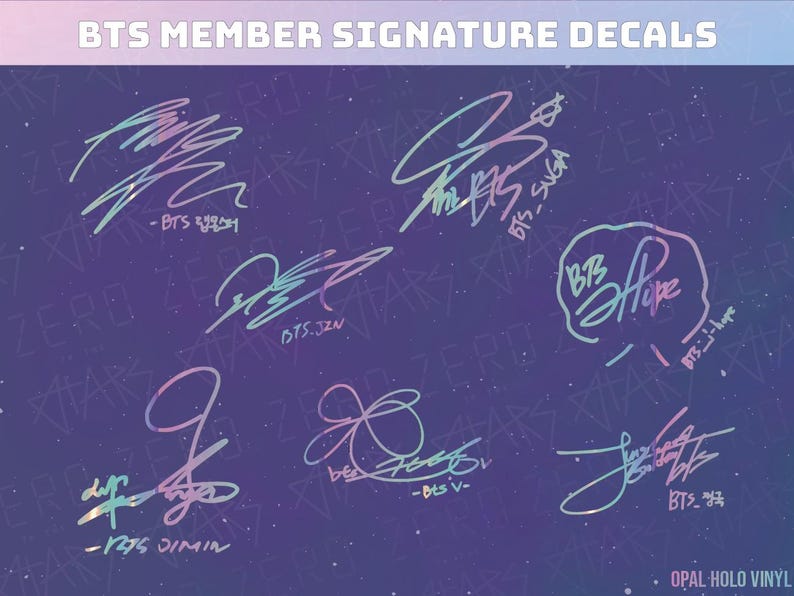 Signatures Vinyl Decal Sticker for Your Light Stick, Car, and Laptop - Etsy