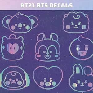 BT21 BTS ARMY Bomb Vinyl Decal Sticker for your  Light Stick, Car, and Laptop