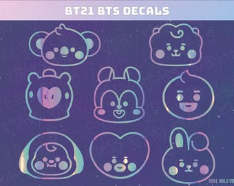 Kpop Character Vinyl Decal Sticker for Light Stick, Car, and Laptop (BTS)