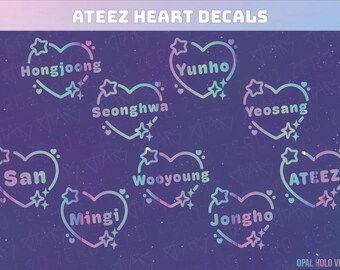 Heart Vinyl Decal Sticker for your  Light Stick, Car, and Laptop (Ateez)
