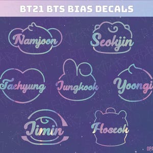 Calcomanía de vinilo con el nombre de Bias y personajes de Kpop para tu Light Stick, auto y computadora portátil
