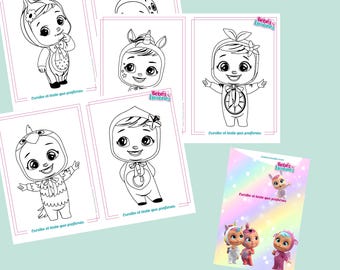 Printable Cry Babies Coloring Book | Kids' Birthday or Gift Activity | CANVA Template | in Spanish