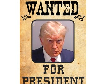 Trump Mugshot Decal - Trump 2024 - Wanted for President -  Car Truck Decal Sticker