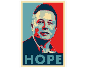 Elon Musk Hope Decal - 3 pack