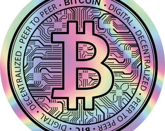 Holographic Bitcoin Decal - 10 pack
