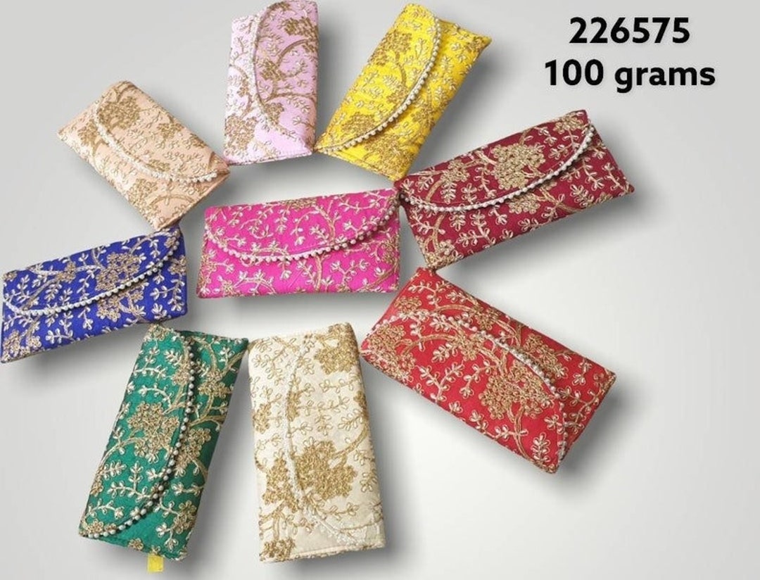 Wholesale Lot Embroidered Clutch,indian Handmade Zari Work,nikah and