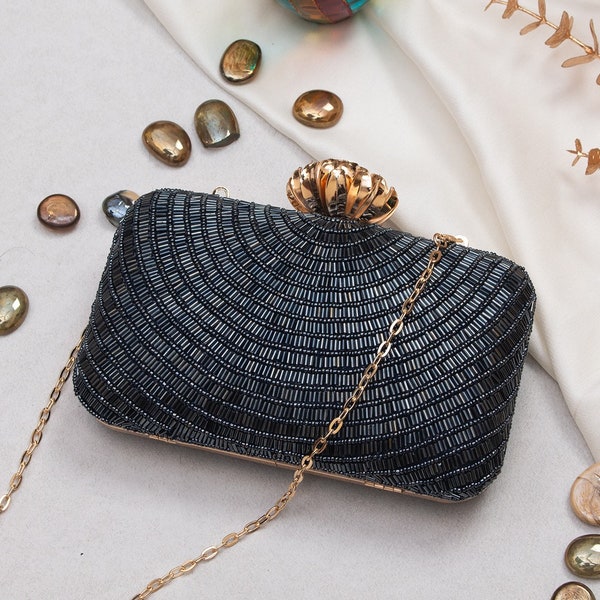 Bridal Clutches sequin sling bags for Women Indian ethnic handbags women purses heavy pouch Hand Clutch for wedding party anniversary gift