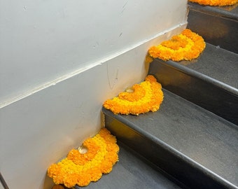 10X decorative marigold rangoli Candle holder stairs decoration entryway decor tea light decor backdrops traditional wedding decoration