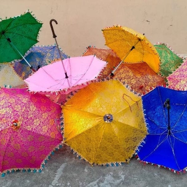 Rajasthani Cotton umbrella Sun Protection Umbrella Multicolour parasol indian sunshade traditional decoration backdrops Wedding Decoration