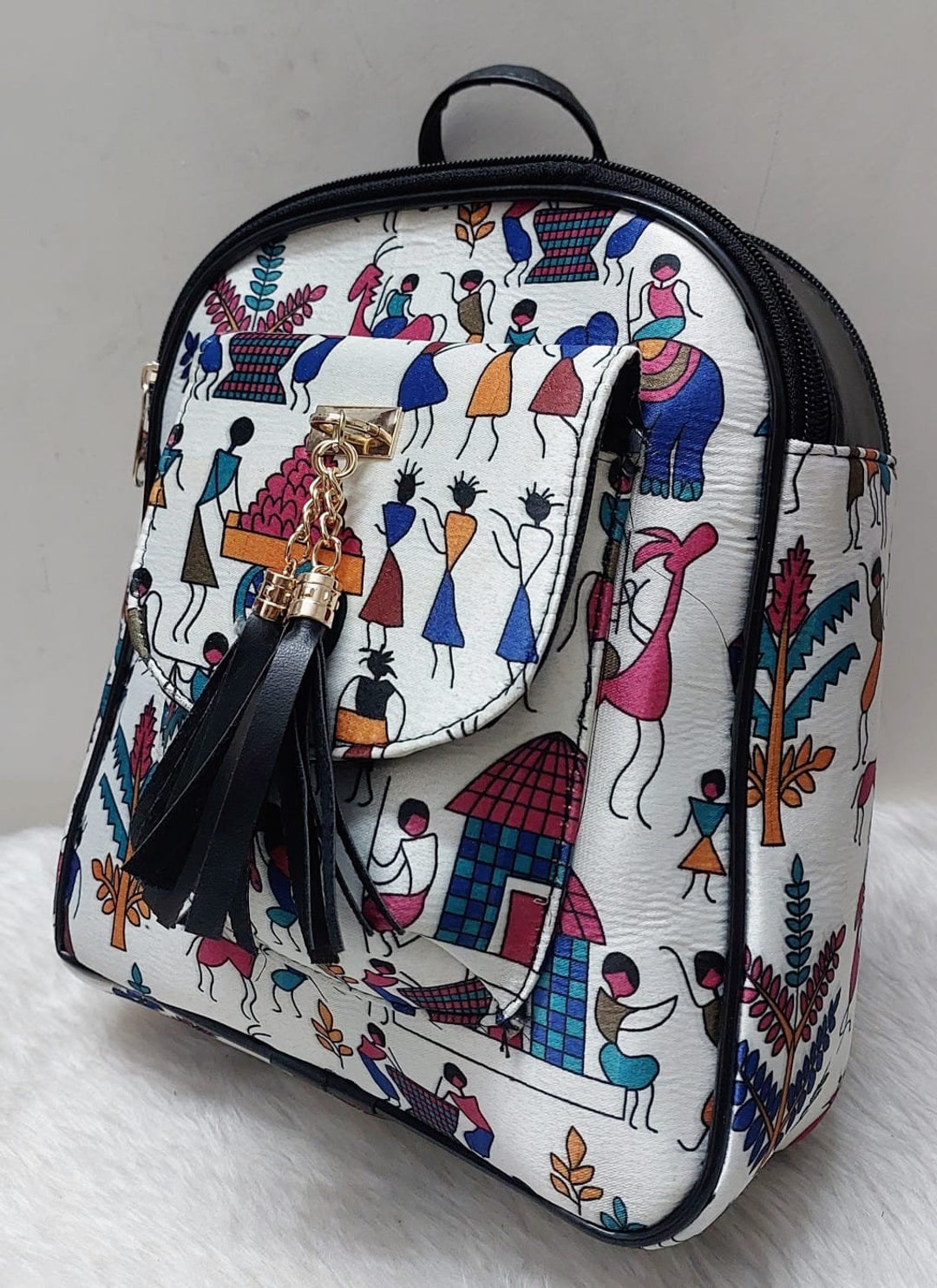 Indian Backpack embroidered Cotton Backpackdigital Print Etsy